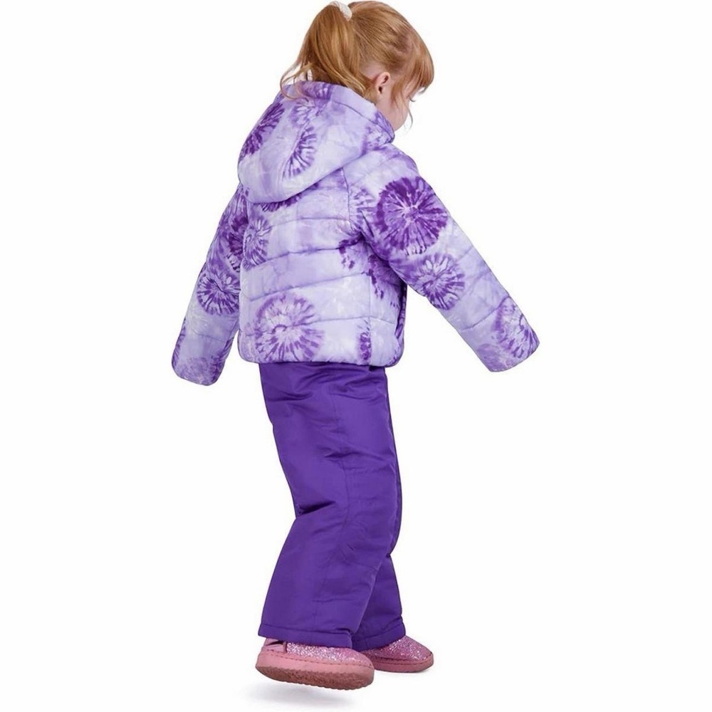 Rothschild Little Girls Purple Tye Dye Ski Jacket 24 months - Picture 2 of 6